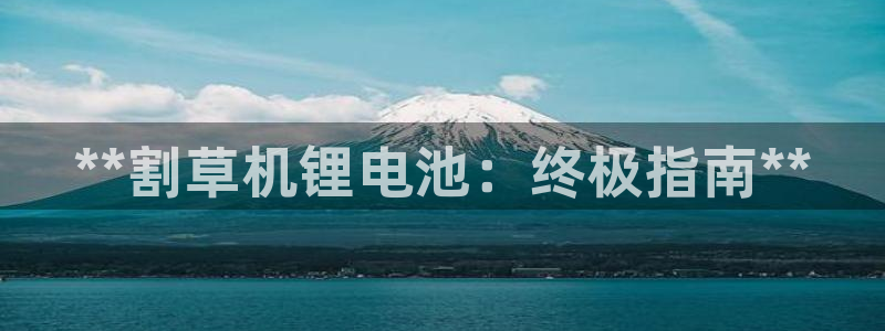 尊龙下载推荐网站：**割草机锂电池：终极指南**