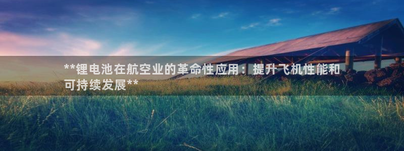 尊龙游戏官方网：**锂电池在航空业的革命性应用：提升飞机性能和
可持续发展**
