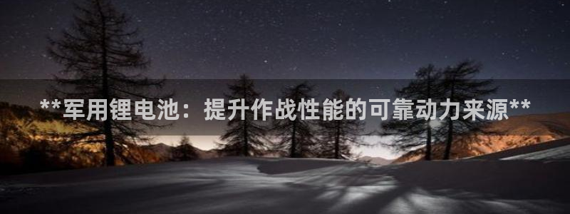 尊龙凯时官网登录入口：**军用锂电池：提升作战性能的可靠动力来源**